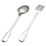Set de 2 couverts b�b� filet ancien personnalisable dans son coffret (m�tal argent�)