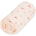 Couverture b�b� en mousseline bows (100 x 100 cm)