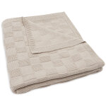 Couverture en tricot box knit warm sand (100 x 150 cm)