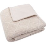 Couverture en polaire check knit oatmeal (75 x 100 cm)