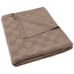 Couverture en tricot box knit milky coffee (100 x 150 cm)