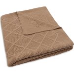 Couverture en tricot check knit biscuit (100 x 150 cm)