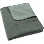 Couverture en coton jungle jambo ash green - laurel (100 x 150 cm)