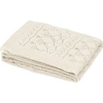 Couverture b�b� en tricot pointelle off white