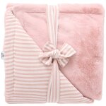 Couverture luxe ray� vieux rose soft stripes