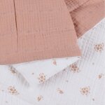 Couverture en mousseline bio fleurs d'antan (75x100 cm)