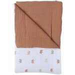 Couverture mousseline elephants (75 x 100 cm)