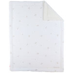 Couverture en mousseline et sherpa blanc (75x100 cm)