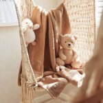 Couverture polaire tricot�e basic knit biscuit (75 x 100 cm)