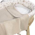 Couverture tricot b�b� beige (75 x 100 cm)