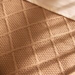 Couverture en tricot check knit biscuit (100 x 150 cm)