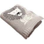 Couverture en tricot et coton bio lion (80 x 100 cm) Couverture en tricot et coton bio lion (80 x 100 cm)