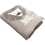 Couverture en tricot et coton bio lion (80 x 100 cm)