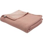 Couverture en tricot et flanelle vieux rose (75 x 100 cm) Couverture en tricot et flanelle vieux rose (75 x 100 cm)