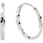 Créoles ciselées 12 mm (or blanc 9 carats) Créoles ciselées 12 mm (or blanc 9 carats)