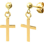 Boucles d'oreilles croix (or jaune 375�)