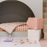 Cube de rangement en tissu recycl� uni argile