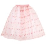 Jupon long c?urs paillettes rose (4 - 8 ans)
