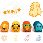 Lot de 4 tampons animaux de la savane