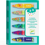 Lot de 6 petits crayons multicolores