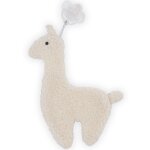 Doudou attache sucette lama blanc
