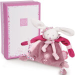 Coffret doudou attache sucette lapin cerise