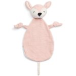 Doudou attache sucette biche en tricot rose p�le