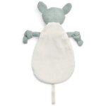 Doudou attache sucette biche en tricot vert cendre