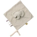 Doudou attache sucette teddy elphant gris