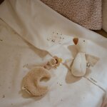 Doudou attache - t�tine lune pure soft beige