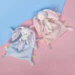 Doudou lapin vanille fraise rose (25 cm)