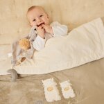 Doudou plat attache sucette fluffy cow