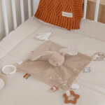 Doudou plat attache sucette moka