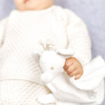 Doudou plat en coton bio �l�phant (30 x 30 cm)