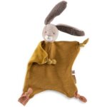 Doudou plat lapin ocre trois petits lapins