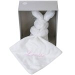 Doudou plat lapin rose (personnalisable)