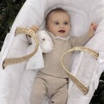 Doudou plat l�on le h�risson �cru (25 x 25 cm)