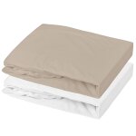 Lot al�se et drap housse blanc - sable (70 x 140 cm)