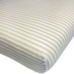 Drap housse en percale de coton ray� lin (80 x 160 cm)