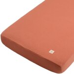 Drap housse en mousseline de coton terracotta (70 x 140 cm)