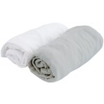 Lot 2 draps housses jersey blanc et perle (70 x 140 cm)