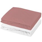 Lot al�se et drap housse blanc - old pink (70 x 140 cm)