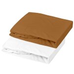 Lot al�se et drap housse blanc - caramel (70 x 140 cm)
