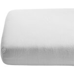 Drap housse satin de coton bio blanc craie (70 x 140 cm)