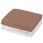 Lot al�se et drap housse blanc - brun (60 x 120 cm)