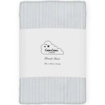 Drap housse en coton bio classic stripes blue (60 x 120 cm)