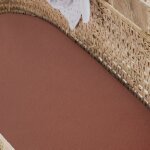 Drap housse en coton bio pour landau terracotta (76 x 30 cm)