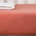 Drap housse en coton bio terracotta (70 x 140 cm)
