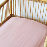 Drap housse en coton vieux rose (60 x 120 cm)