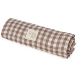 Drap housse pour nacelle rayures et lange pralin� vichy moka